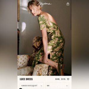 Sezane Luce Dress in Green Bouquet